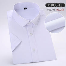 Загрузить изображение в средство просмотра галереи, New Men&#39;s Short Sleeve Dress Shirt Summer Brand Male Breathless Cotton Business Leisure Shirts Men Without Pockets AF2030
