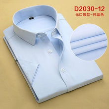 Загрузить изображение в средство просмотра галереи, New Men&#39;s Short Sleeve Dress Shirt Summer Brand Male Breathless Cotton Business Leisure Shirts Men Without Pockets AF2030

