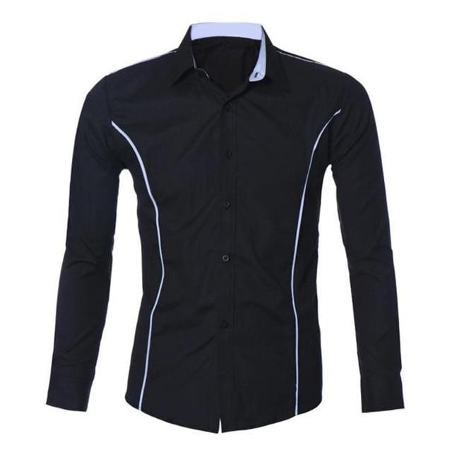 New Mens Work shirts Plus Size Social Business Luxury  Fashion shirts Brand Long sleeve solid men shirts Male shirts Top #LM5650