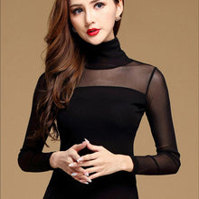 Load image into Gallery viewer, New Women Blouse Shirt Black White Sexy Long Shirt Casual Long Sleeve Lace Blouse Under Shirts Hollow Tops For Woman Plus Size
