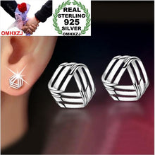 Load image into Gallery viewer, OMHXZJ Wholesale Fashion jewelry Lovely flow rhyme geometric NO allergy Real 925 sterling silver Stud earrings YS58
