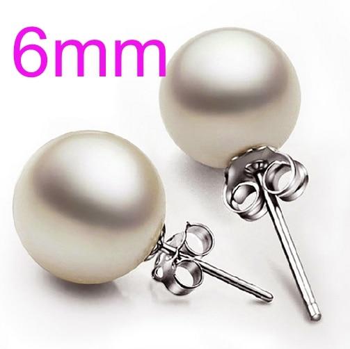 OMHXZJ Wholesale Sweet girl boy Fashion jewelry woman pure natural shell freshwater pearl 925 Sterling silver Stud Earrings YS01