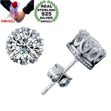 Загрузить изображение в средство просмотра галереи, OMHXZJ wholesale Fashion jewelry crystal heart International certification Amethyst real 925 sterling silver Stud earrings YS03
