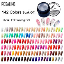 Load image into Gallery viewer, ROSALIND 5ML Painting Gel Varnish 142 Colors Gel Nail Polish Set For Manicure DIY Top Base Coat Hybird Design Of Nail Art Primer
