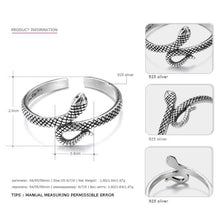 Load image into Gallery viewer, Say You Say Me 925 Sterling Silver Small Snake Rings Vintage Style Open Ring Silver Prevent Allergy 2018 New Arrival Best Gifts
