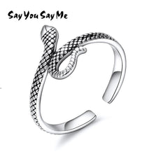 Load image into Gallery viewer, Say You Say Me 925 Sterling Silver Small Snake Rings Vintage Style Open Ring Silver Prevent Allergy 2018 New Arrival Best Gifts
