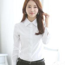 Load image into Gallery viewer, Spring Summer Blouse Shirt Soild White Elegant Women Office Clothing Brand Female Roupas Blusas Femininas Casual Blouses Tops
