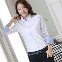 Load image into Gallery viewer, Spring Summer Blouse Shirt Soild White Elegant Women Office Clothing Brand Female Roupas Blusas Femininas Casual Blouses Tops
