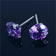 画像をギャラリービューアに読み込む, Stud Earrings For Women 4-8mm S925 Sterling Silver Fine Jewelry Classic Simple Cubic Zirconia Bridal Wedding Bijoux Aretes
