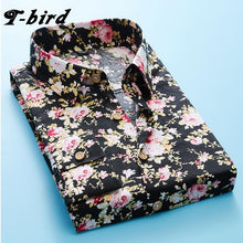 Load image into Gallery viewer, T-Bird Men Shirt 2018 Spring Summer Long Sleeve Flower Print Hawaii Shirt Camisa Masculina Brand Male High Quality Dress Shirt
