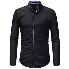 画像をギャラリービューアに読み込む, Vibrant Slim Fit Double Button-down Collar Solid Dress Shirts Mens Clothes 2018 Long Sleeve Mans Shirts Casual Male Social Shirt
