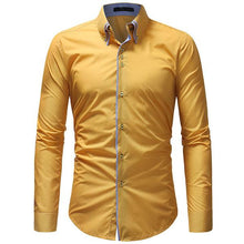 画像をギャラリービューアに読み込む, Vibrant Slim Fit Double Button-down Collar Solid Dress Shirts Mens Clothes 2018 Long Sleeve Mans Shirts Casual Male Social Shirt
