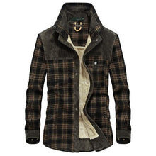 画像をギャラリービューアに読み込む, Winter Snow Warm Men Shirts Thick lined Plaid Plus Size Brand AFS JEEP 100% Cotton 2018 New Windbreaker Casual Male Blouses
