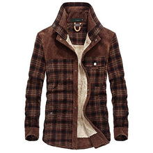 画像をギャラリービューアに読み込む, Winter Snow Warm Men Shirts Thick lined Plaid Plus Size Brand AFS JEEP 100% Cotton 2018 New Windbreaker Casual Male Blouses

