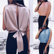 Load image into Gallery viewer, Women Blouse 2019 Spring Summer Sexy Tops Bowknot Shirts Casual Loose Plus Size Blusas
