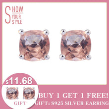 Load image into Gallery viewer, Zultanite Sterling Silver Stud Earrings for Women Party Style Simple Design Created Zultanite Silver Earrings Color Change Stone
