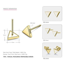 Load image into Gallery viewer, e-Manco Really 925 Sterling Silver Stud Earrings for Women Geometric Triangle Shape Simple and Cute Style Fine Jewelry
