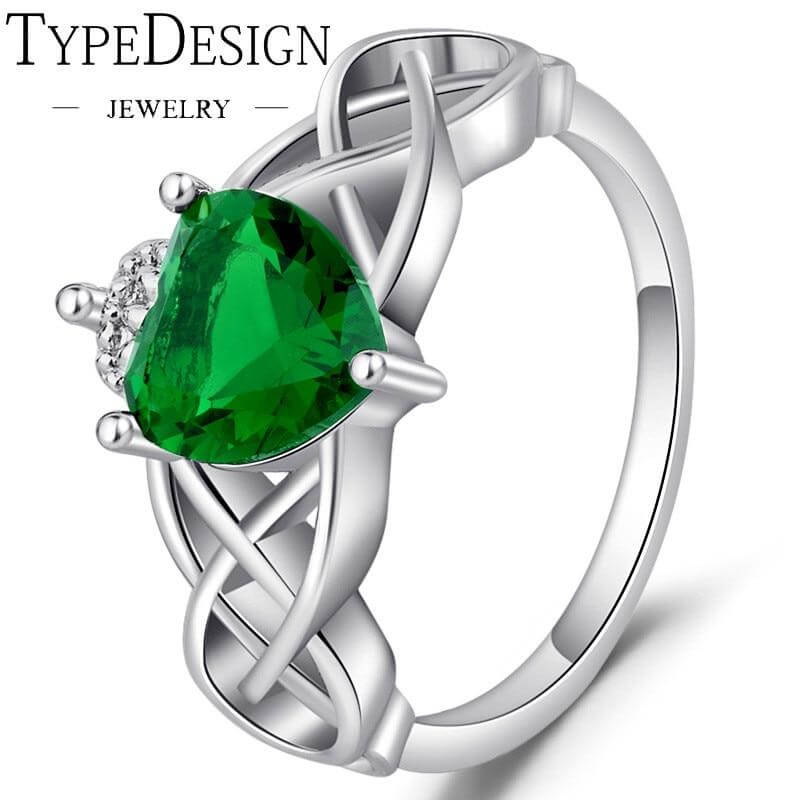 emerald ring, green Crystal CZ 2pcs/Set Couple Rings Special Divise Aulic Bohemian Zircon Women Ring Set jewelry for women 6-10