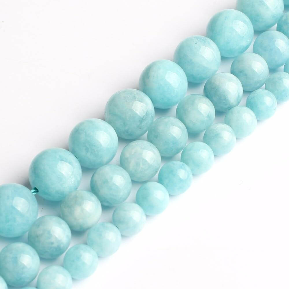 gem beads genuine aquamarina round stone beads for jewelry making 15inches/strand 6/8/10/12mm pick size free shipping