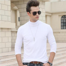 Load image into Gallery viewer, men winter t shirt long sleeve half turtleneck tshirt man fashion slim t-shirts autumn and spring tops t-shirts clothes tshirts
