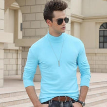 Load image into Gallery viewer, men winter t shirt long sleeve half turtleneck tshirt man fashion slim t-shirts autumn and spring tops t-shirts clothes tshirts
