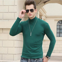 Load image into Gallery viewer, men winter t shirt long sleeve half turtleneck tshirt man fashion slim t-shirts autumn and spring tops t-shirts clothes tshirts
