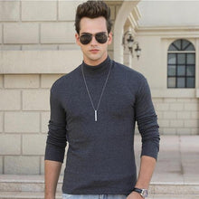 Load image into Gallery viewer, men winter t shirt long sleeve half turtleneck tshirt man fashion slim t-shirts autumn and spring tops t-shirts clothes tshirts
