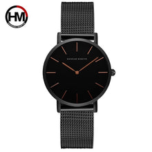 이미지를 갤러리 뷰어에 로드 , Japan Quartz Movement High Quality 36mm hannah Martin Women Stainless Steel Mesh Rose Gold Waterproof Ladies Watch Dropshipping
