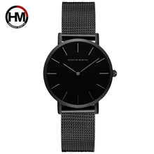 이미지를 갤러리 뷰어에 로드 , Japan Quartz Movement High Quality 36mm hannah Martin Women Stainless Steel Mesh Rose Gold Waterproof Ladies Watch Dropshipping

