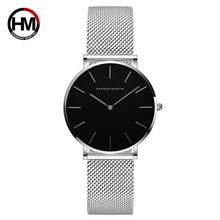 이미지를 갤러리 뷰어에 로드 , Japan Quartz Movement High Quality 36mm hannah Martin Women Stainless Steel Mesh Rose Gold Waterproof Ladies Watch Dropshipping
