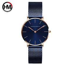이미지를 갤러리 뷰어에 로드 , Japan Quartz Movement High Quality 36mm hannah Martin Women Stainless Steel Mesh Rose Gold Waterproof Ladies Watch Dropshipping
