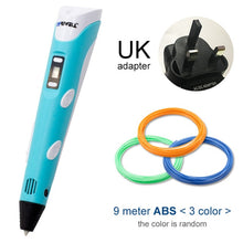 Load image into Gallery viewer, Myriwell 3D Pen DIY 3D Printer Pen Drawing Pens 3d Printing Best for Kids With ABS Filament 1.75mm Christmas Birthday Gift
