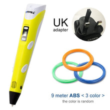 Load image into Gallery viewer, Myriwell 3D Pen DIY 3D Printer Pen Drawing Pens 3d Printing Best for Kids With ABS Filament 1.75mm Christmas Birthday Gift
