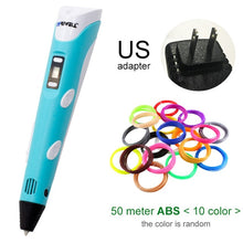 Load image into Gallery viewer, Myriwell 3D Pen DIY 3D Printer Pen Drawing Pens 3d Printing Best for Kids With ABS Filament 1.75mm Christmas Birthday Gift
