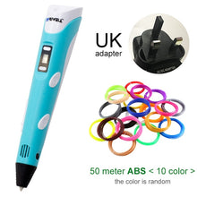 Load image into Gallery viewer, Myriwell 3D Pen DIY 3D Printer Pen Drawing Pens 3d Printing Best for Kids With ABS Filament 1.75mm Christmas Birthday Gift
