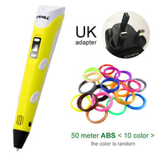 Load image into Gallery viewer, Myriwell 3D Pen DIY 3D Printer Pen Drawing Pens 3d Printing Best for Kids With ABS Filament 1.75mm Christmas Birthday Gift
