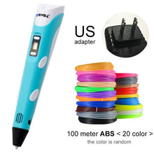 Load image into Gallery viewer, Myriwell 3D Pen DIY 3D Printer Pen Drawing Pens 3d Printing Best for Kids With ABS Filament 1.75mm Christmas Birthday Gift
