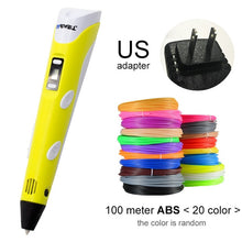 Load image into Gallery viewer, Myriwell 3D Pen DIY 3D Printer Pen Drawing Pens 3d Printing Best for Kids With ABS Filament 1.75mm Christmas Birthday Gift
