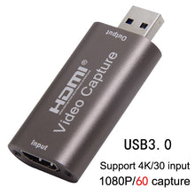 Load image into Gallery viewer, H1111Z 4K Video Capture Card USB3.0 2.0 HDMI Video Grabber Record Box for PS4 Game DVD Camcorder Camera Recording Live Streaming
