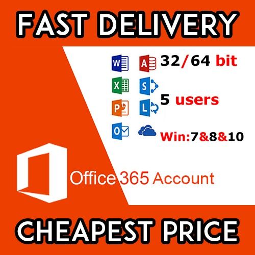 Microsoft Office 365 Pro Plus 2019 LIFETIME Account 5 Pc / 5 Mac & 5 TB Fast Delivery Digital Delivery