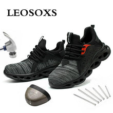 Load image into Gallery viewer, Leoxose Men Light Sneaker Indestructible Steel Toe Soft Anti-piercing Work Boots Men Shoes New Breathable Mesh Safety Shoes

