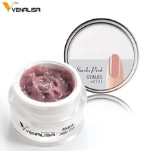 Load image into Gallery viewer, Venalisa 15ml nail art french nail DIY gum poly gel clear natural camouflage color fibreglass hard jelly builder nail extend gel
