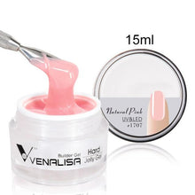 Load image into Gallery viewer, Venalisa 15ml nail art french nail DIY gum poly gel clear natural camouflage color fibreglass hard jelly builder nail extend gel
