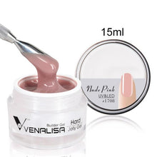 Load image into Gallery viewer, Venalisa 15ml nail art french nail DIY gum poly gel clear natural camouflage color fibreglass hard jelly builder nail extend gel
