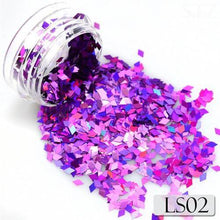 Load image into Gallery viewer, Full Beauty Laser Silver Gold Flakes Nail Art Sequins Colorful Glitter Paillette Rhombus Shape for DIY Craft Slider CHLS01-16
