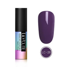 Load image into Gallery viewer, LILYCUTE 5ML Pink Nude Soak Off UV Gel Polish Purple Black White Nail Gel Long Lasting Pure Color Gel Nail Varnish Manicure
