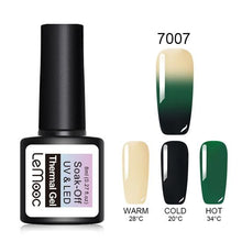 Load image into Gallery viewer, LEMOOC 8ML UV Gel Nail Polish 3 in 1 Thermal Nail Gel Polish Soak Off Semi Permanent Temperature Color Changing Gel Varnish

