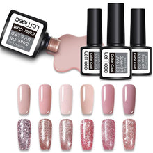 Load image into Gallery viewer, LEMOOC 8ml UV Gel Nail Polish Rose Gold Glitter Sequins Nail Gel Polish Nude Color Gel Varnish Soak Off UV Led Nail Art Laquer

