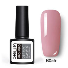 Load image into Gallery viewer, LEMOOC 8ml UV Gel Nail Polish Rose Gold Glitter Sequins Nail Gel Polish Nude Color Gel Varnish Soak Off UV Led Nail Art Laquer

