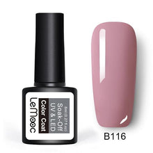 Load image into Gallery viewer, LEMOOC 8ml UV Gel Nail Polish Rose Gold Glitter Sequins Nail Gel Polish Nude Color Gel Varnish Soak Off UV Led Nail Art Laquer
